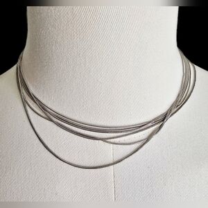Multi-Strand Silver Tone Women's Necklace